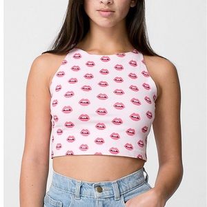 American Apparel Pink Kisses Crop Top